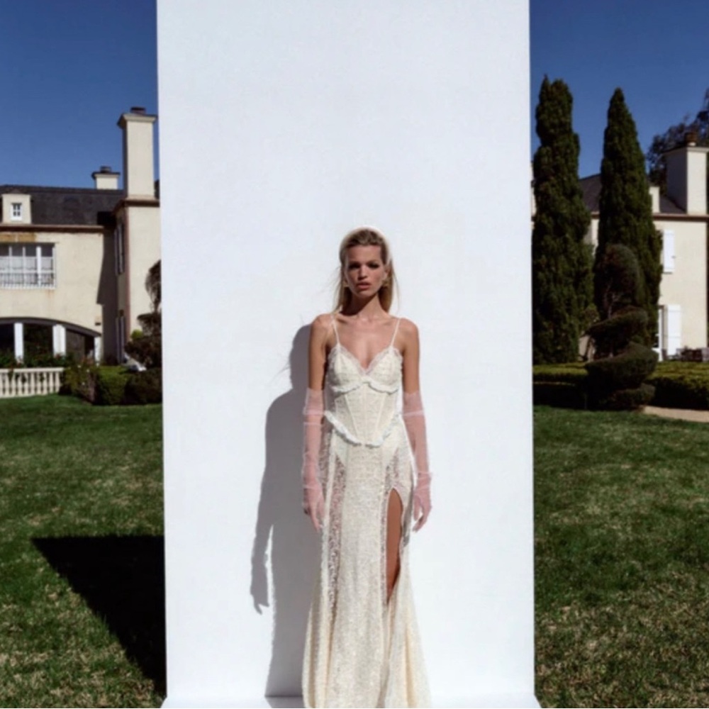 For Love & Lemons Faye Gown - Cream